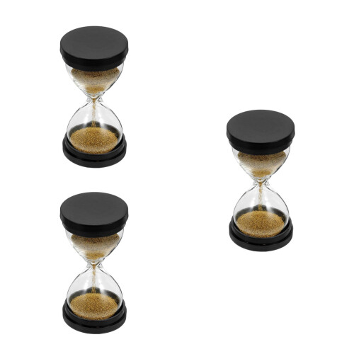 3pcs 30 Seconds Gold Beads Hourglass Timer Toy 1