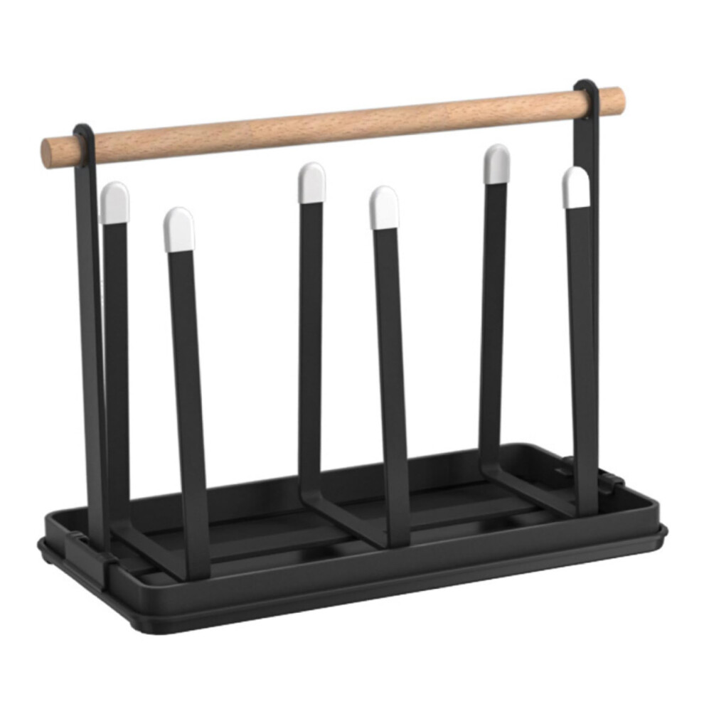 Bottle Drying Rack For 6 Cups, Upside-Down Rack, Removable Drain Tray, Anti-Slip, Easy Install For Cups Bottles Mugs