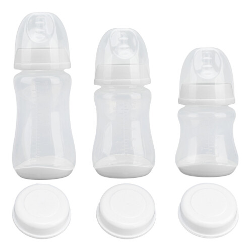 3-teiliges Babyflaschen-Set, PP-Silikon, weich,