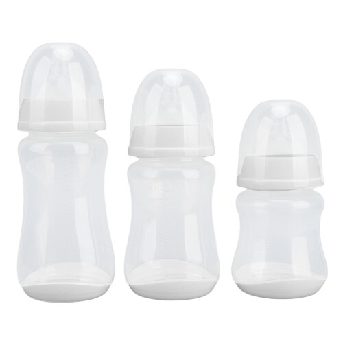 3-teiliges Babyflaschen-Set, PP-Silikon, weich, 2