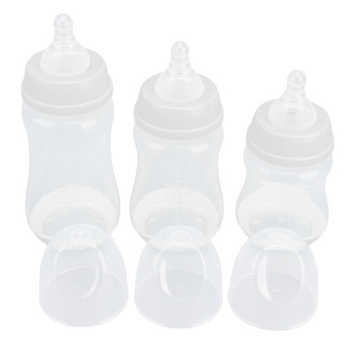 3-teiliges Babyflaschen-Set, PP-Silikon, weich, 1