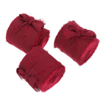 3St Donkerrood Huisdecor Lint Met Franjes Voor Bloemverpakking