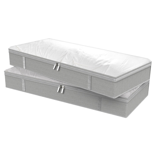 2 Pezzi Scatola Pieghevole Sottoletto con Contenitore