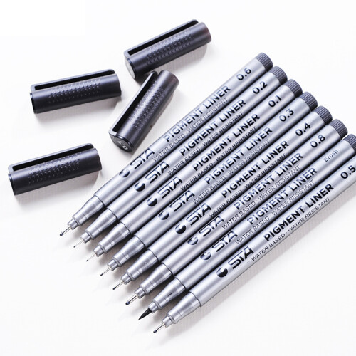 9Pcs Hand Painted Waterproof Micro Line Drawing Pens 1