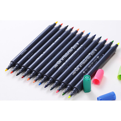 12x Dual-Spitzen-Art-Marker wasserbasiert 2