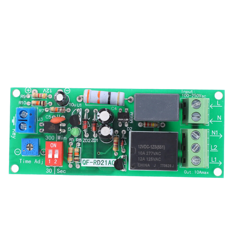 100-220V Ac Delay Off Time Relay Module Timer Switch Board 0-300Min 610830924829