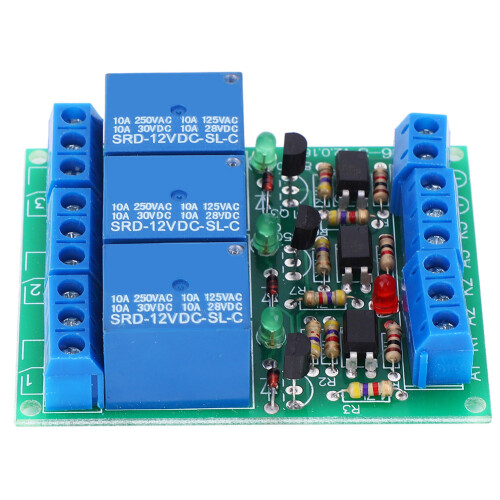 3 Channel Relay Module DC 12V 10A Optocoupler Isolation 1