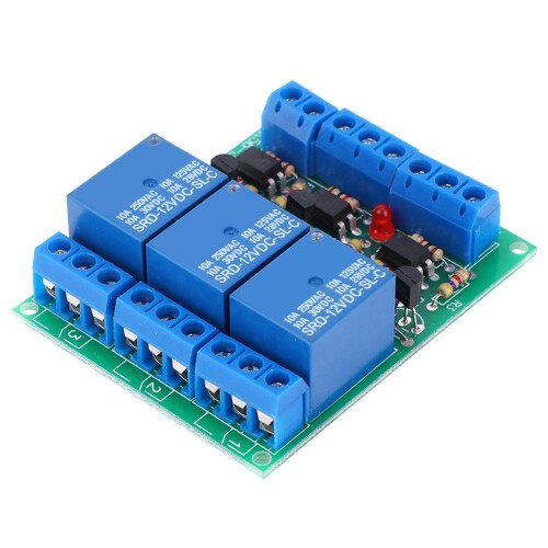 3 Channel Relay Module DC 12V 10A Optocoupler Isolation 2
