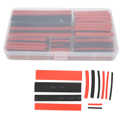 300x Schrumpfschlauch Polyolefin Kabel Schwarz Rot