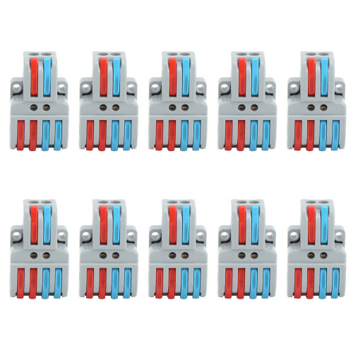 10Pcs Cable Connector 2 In 4 Out Terminal Block LT-422