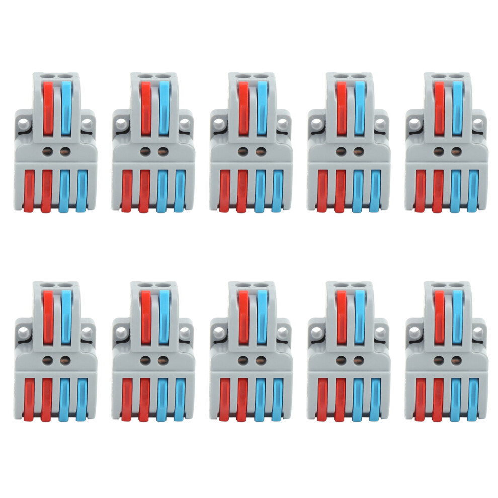 10Pcs Cable Connector 2 In 4 Out Terminal Block Lt-422 610830903176