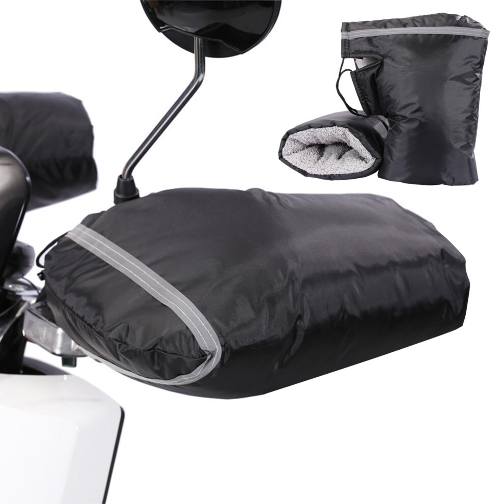 Motorcycle Handlebar Muffs Gloves Windproof Water-Resistant Thick Winter Mitts With Reflective Strip For Scooters 9354506452223