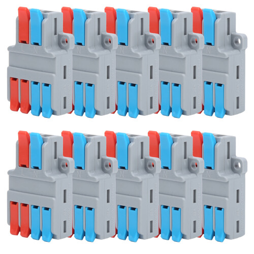 10Pcs Cable Connector Terminal 2-in-4-out Quick Wiring LT-624 2