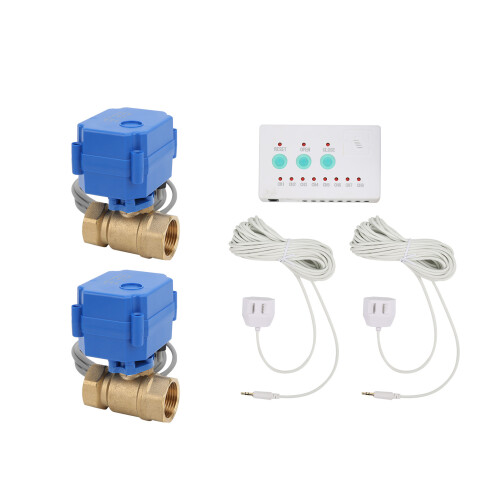 (UK Plug) Wasserleck-Sensor mit Doppelventil und Alarmsignal 2