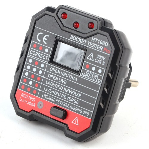 (EU Plug) Digital Electric Socket Tester Fault Detector Wall Plug 1