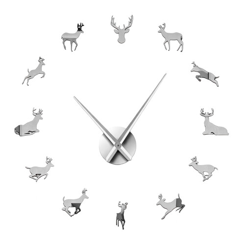 Horloge murale 3D bricolage, Surfaces de miroir sans-Argent