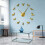 Horloge murale 3D bricolage, Surfaces de miroir sans-Argent 3