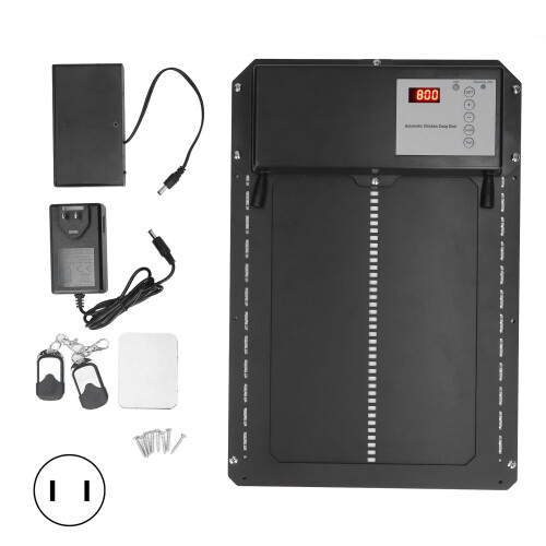 (US Plug) Wasserdichte Hühnerstalltür Öffner Lichtsensor Timer 100-240V