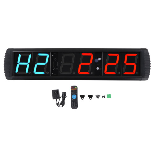 (US Plug) 4in LED Gym Timer Remote Countdown 100-240V US Plug