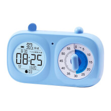 Zweischirm-Visual-Timer mit Zeiger und Batterie, blau