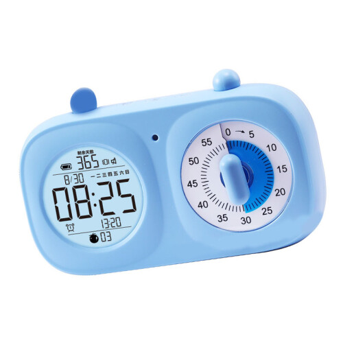 Zweischirm-Visual-Timer mit Zeiger und Batterie, blau 1