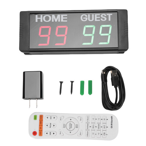 (EU Plug) Electronic Score Keeper 1.5 Inch 4 Digit Red Green Portable