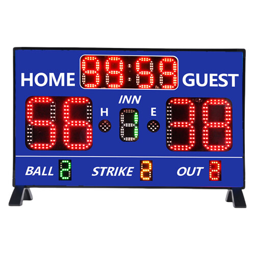 12-Digit LED Softball Scoreboard 150ft Remote 1