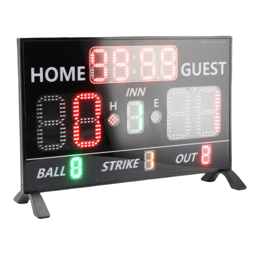 12-Digit LED Baseball Scoreboard Remote Adjustable Brightness 2