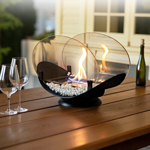 Oval Table Fireplace Fire Bowl Bio Ethanol Firepit 2