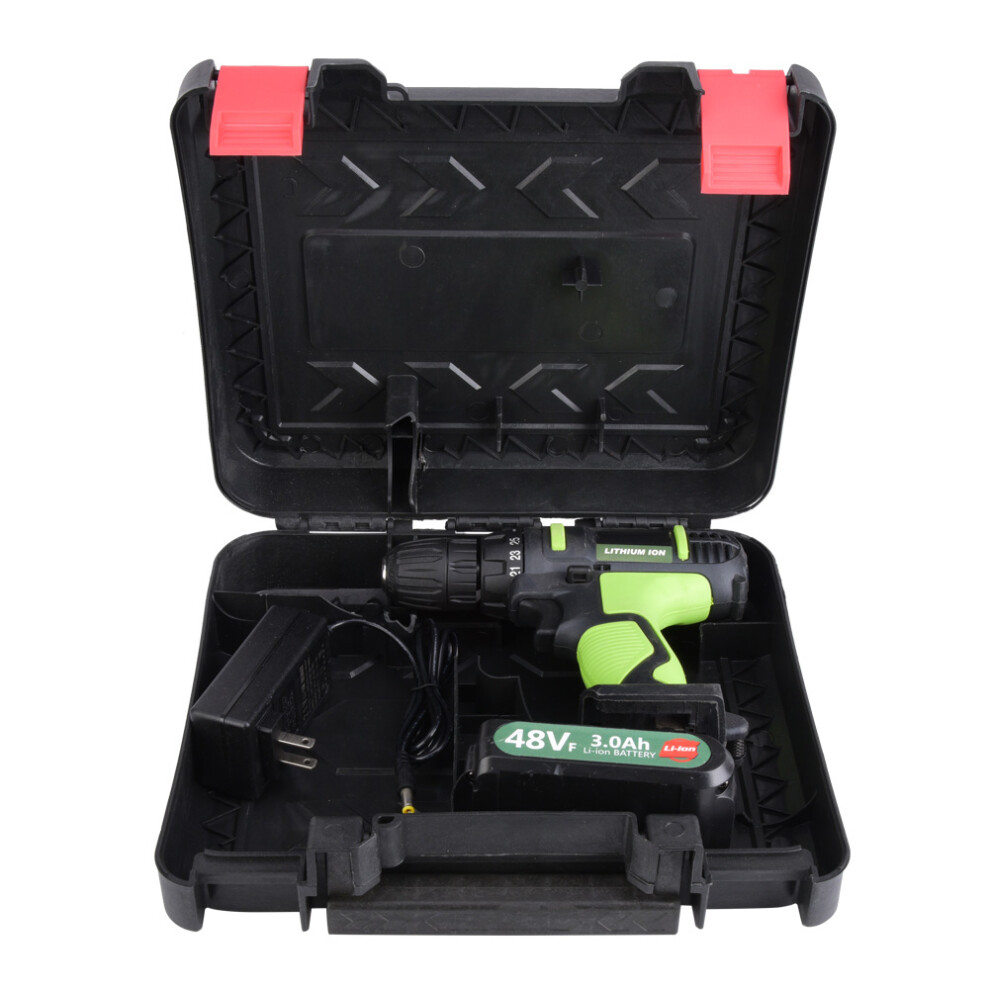 (Us 110~240V) 21V 3.0Ah Cordless Pistol Drill Rechargeable Screwdriver 2 Batteries 610830930042