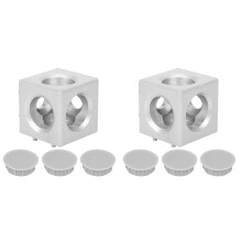 (3-Way) 2Pcs Right Angle Connection Block Zinc Alloy Nylon Cover 3030 Profile