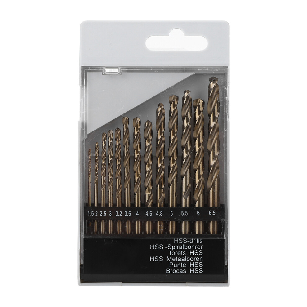 13Pcs Hss Twist Drill Bit M35 Straight Handle 610830923976