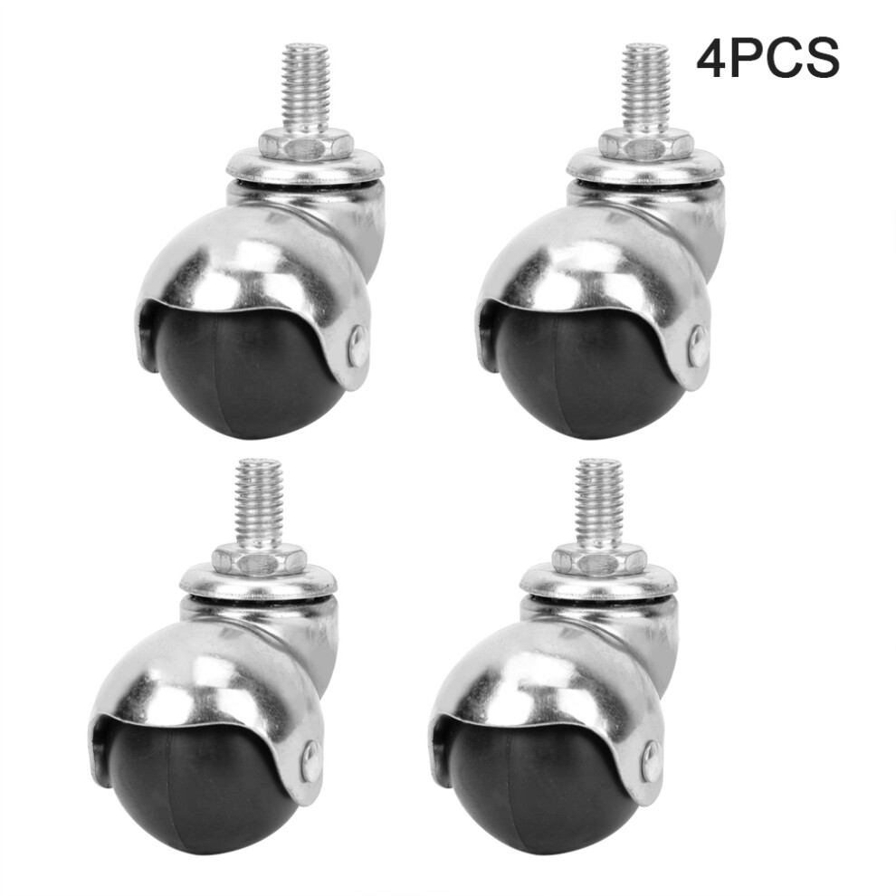 4Pcs Universal Ball Caster 1.5" M10 Anti-Corrosion Furniture Wheel 610830926069