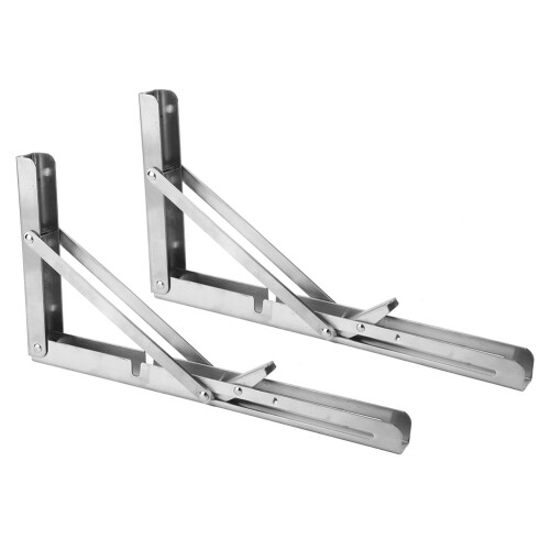 2 Pcs Stainless Steel Triangular Bracket 12in Foldable Wall Support 2
