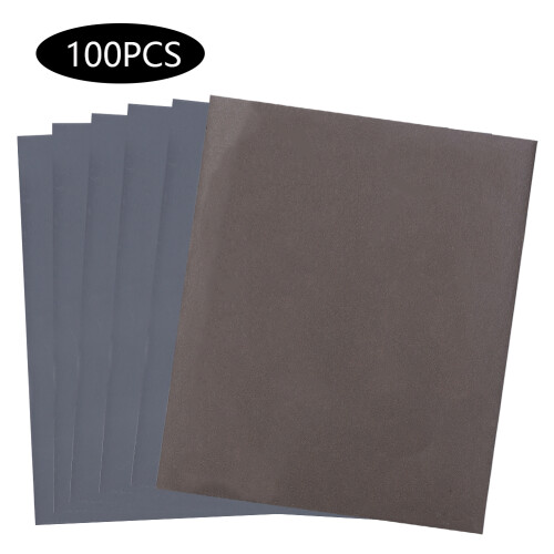 100PCs Waterproof Brown P2500 Sanding Sheet for Wet Dry Use