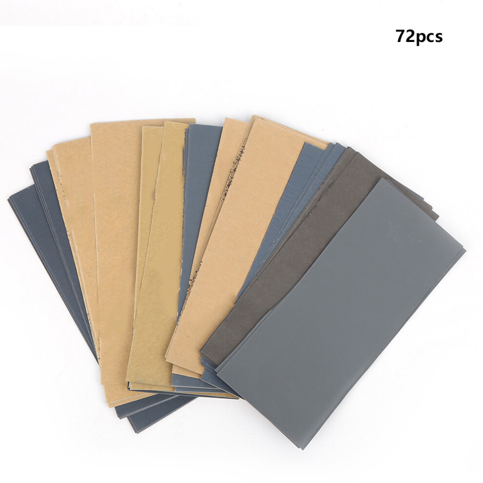72Pcs 400#-3000# Sandpaper Set Abrasive Sanding Sheets 610830918590