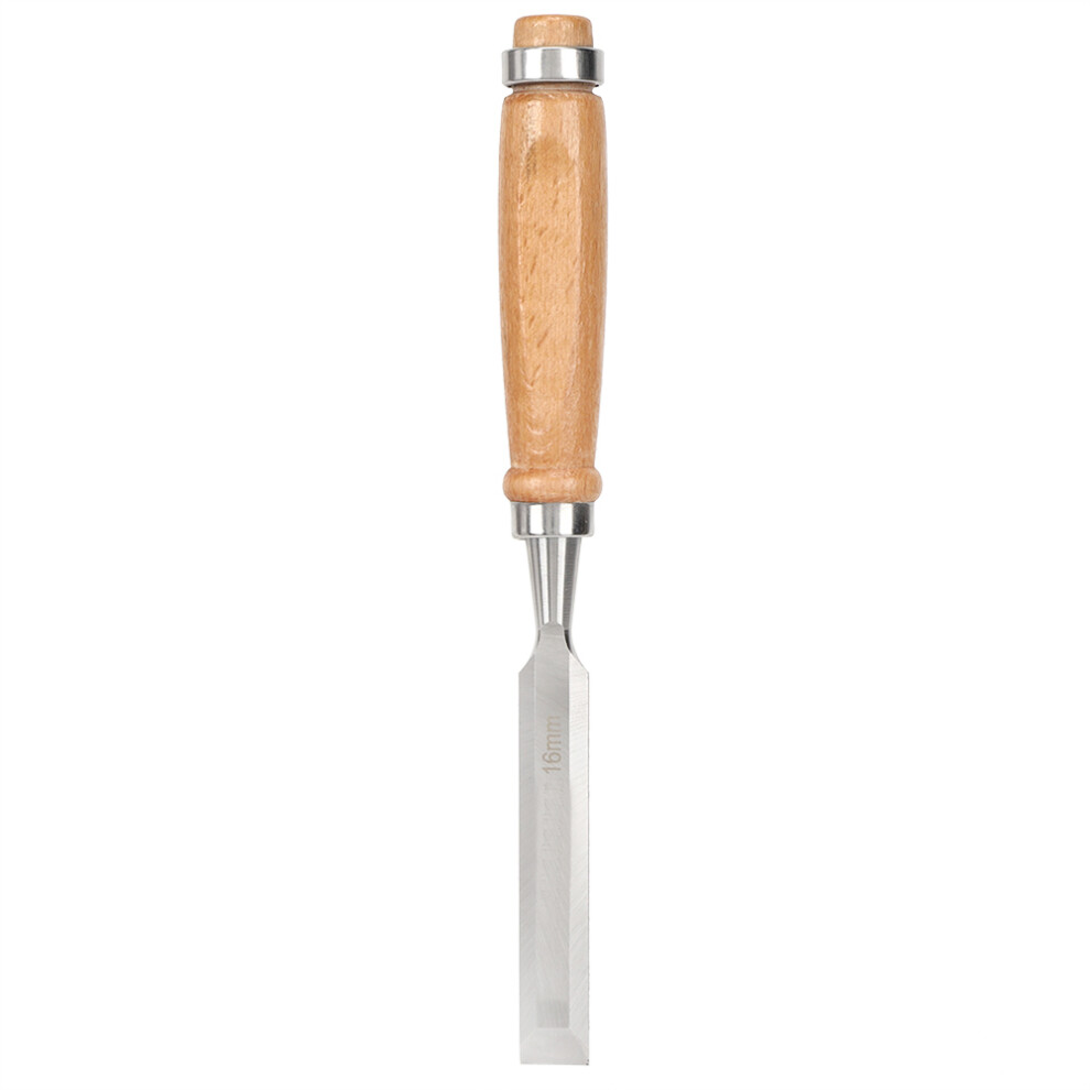 Flat Chisel Woodworking Tool Wooden Handle Hand Tool Cr V 16Mm 610830919474