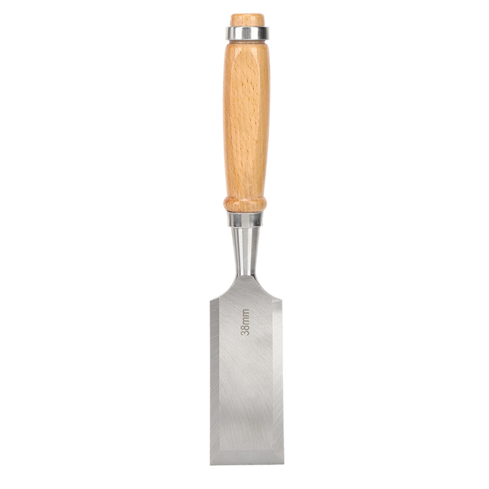 Flat Chisel Woodworking Tool Wooden Handle Hardware Cr V 38Mm 610830919696