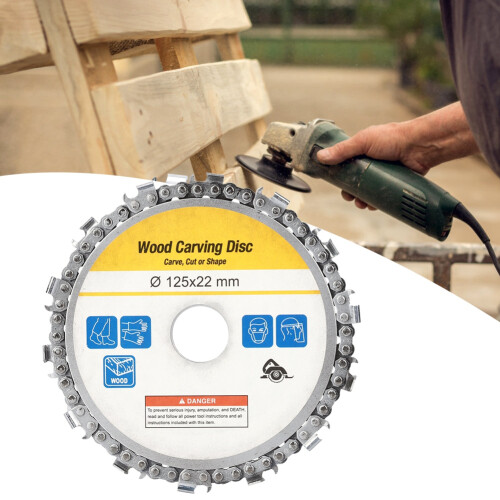 5in 14 Teeth Angle Grinder Chain Disc Wood Carving Tool 1
