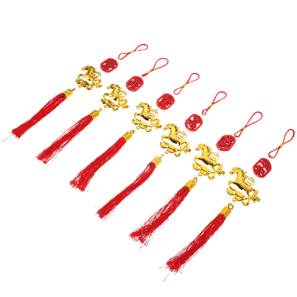 12 Sztuk WisząCy Wisiorek Koń 2026 Czerwony Na ŚWięTo Wiosny-image