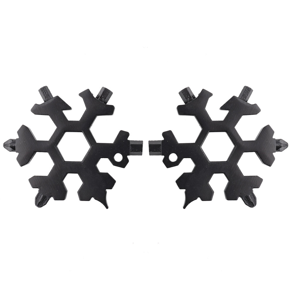 (Black) 2Pcs 19-In-1 Snowflake Screwdriver Wrench Tool Black 610830907860