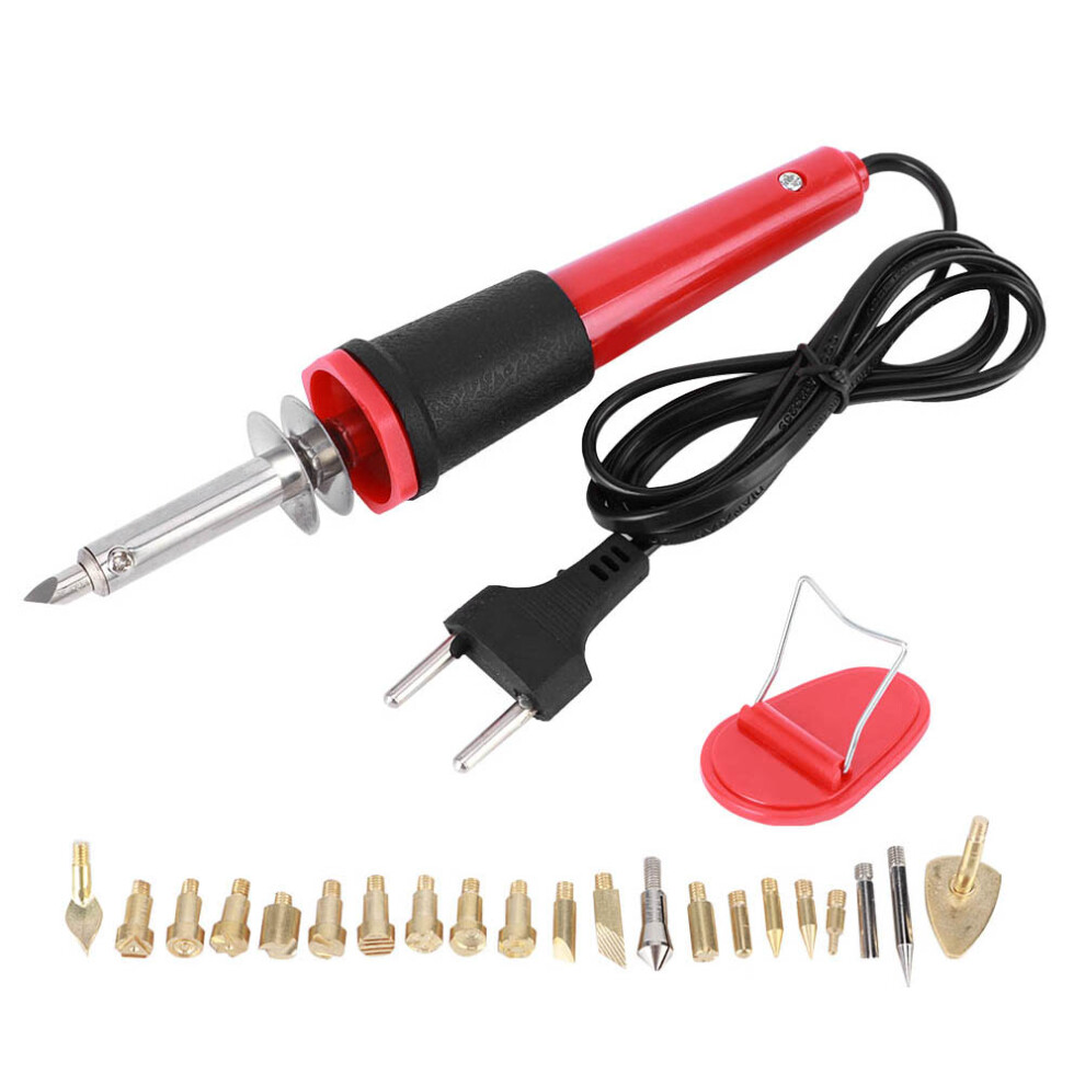 (Eu Plug Ac220v) Electric Soldering Iron Set Wood Burning Pen Engraving Tool 30W 610830910839