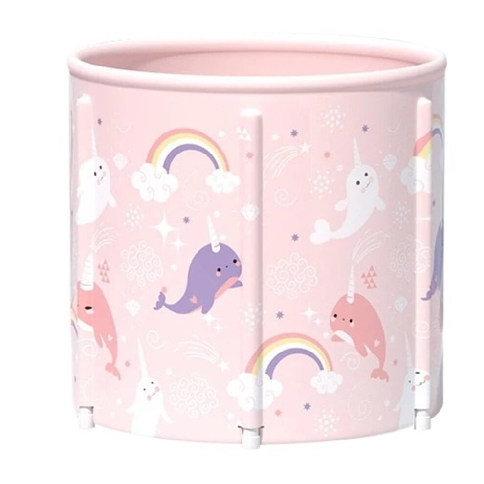 Foldable Bath Tub Pink For Shower Stall Collapsible Bath Bucket Household Use