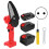 (EU Plug) 21V Lithium Battery Electric Chain Saw Red 1