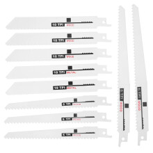 10Pcs HSS Reciprocating Saw Blade Wood Cutting Pruning Carpentry Tool