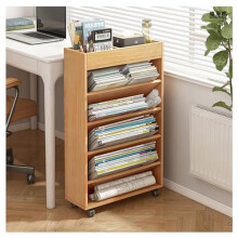 Mobile Wooden Storage Cart With Wheels Multi Level Rolling Shelf For Office And Home Organization Brown Marron