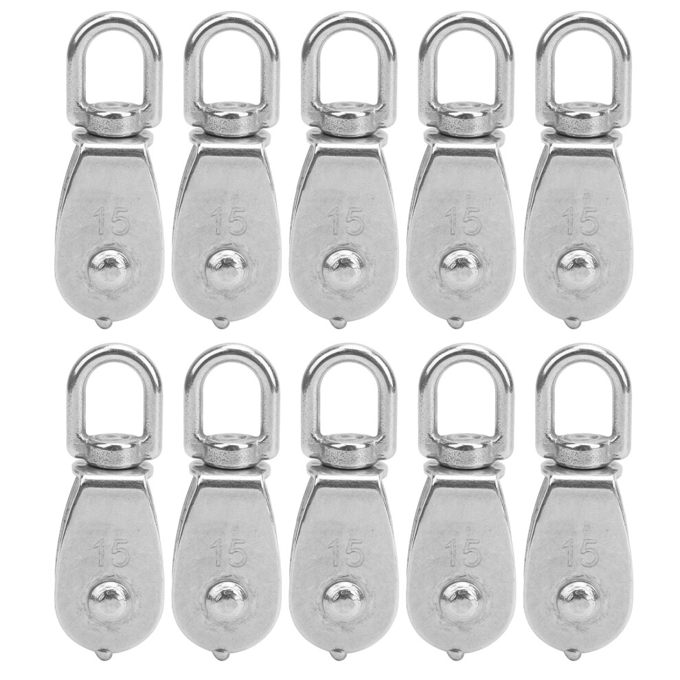 10Pcs M15 Pulley 304 Stainless Steel Wire Rope Antirust 610830899882