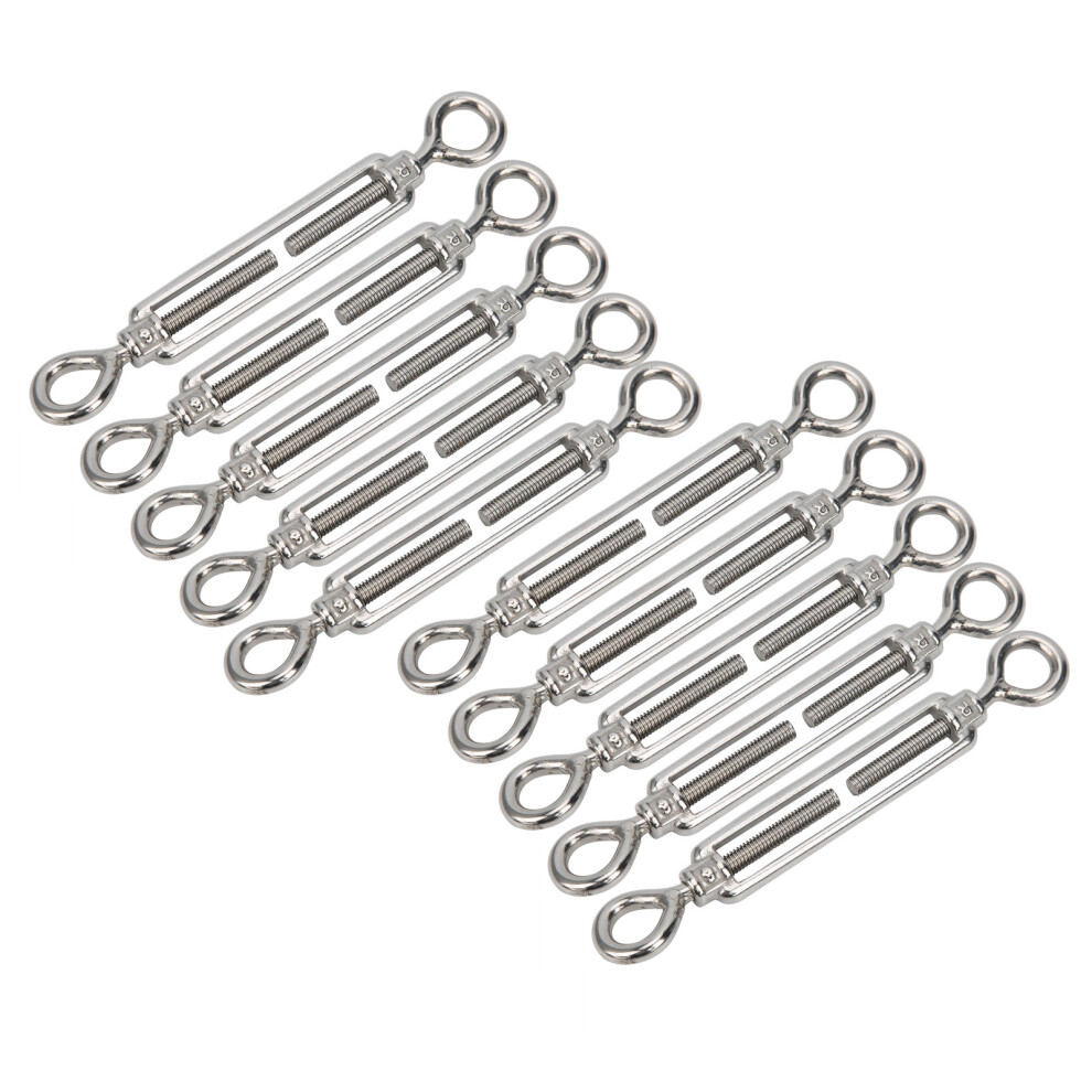 10Pcs Eye Turnbuckle Wire Tensioner M6 Stainless Steel 610830900106