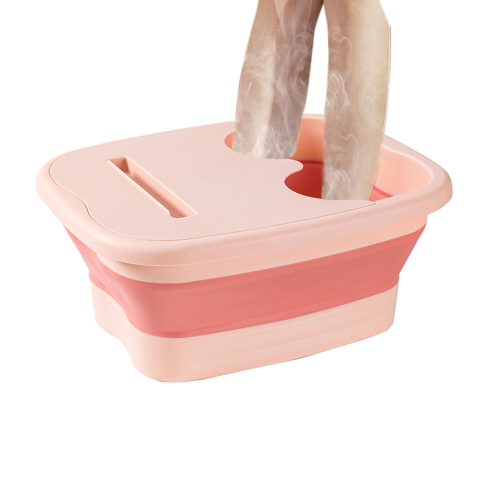 Pink Foot Spa Bath Tub Collapsible Pedicure Bowl Foot Spa Basin Soak Bowl For Soaking Tired Feet 40X32x17 Cm