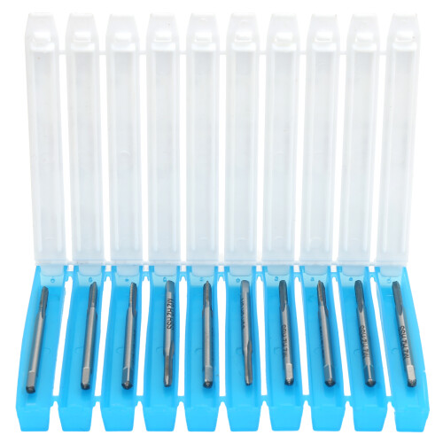 10Pcs Tap Drill HSS Straight Flute M2 W6542